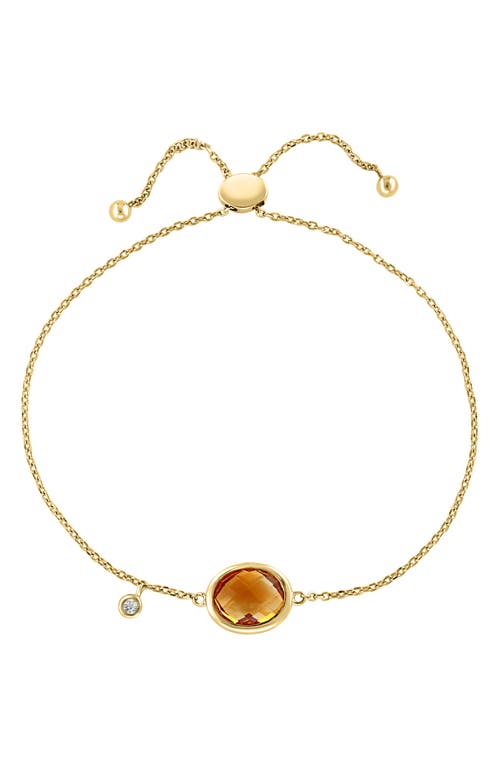 Effy Oval Cut Citrine Slide Bracelet In Yellow