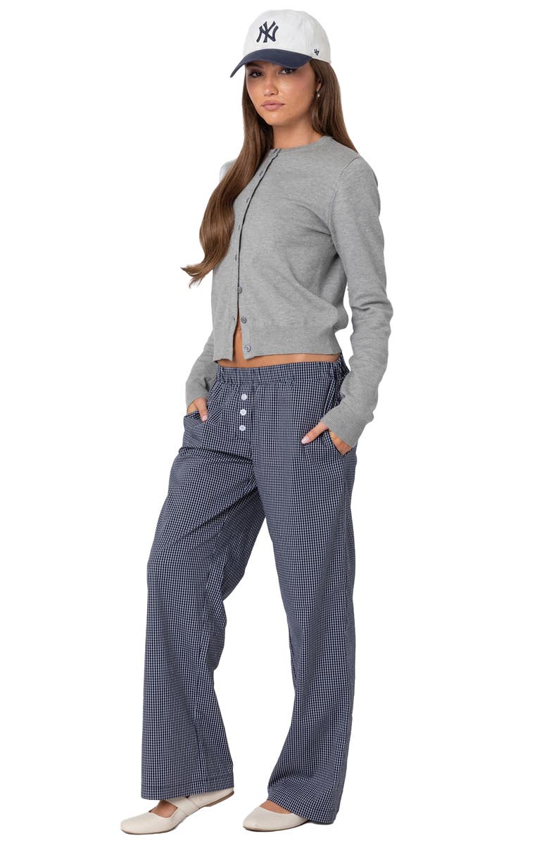 EDIKTED Shlo Crop Cardigan, Alternate, color, Gray-Melange