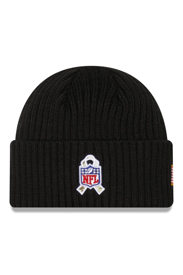 Men's New Era Black Arizona Cardinals 2022 Salute To Service Knit Hat, Alternate, color, Black
