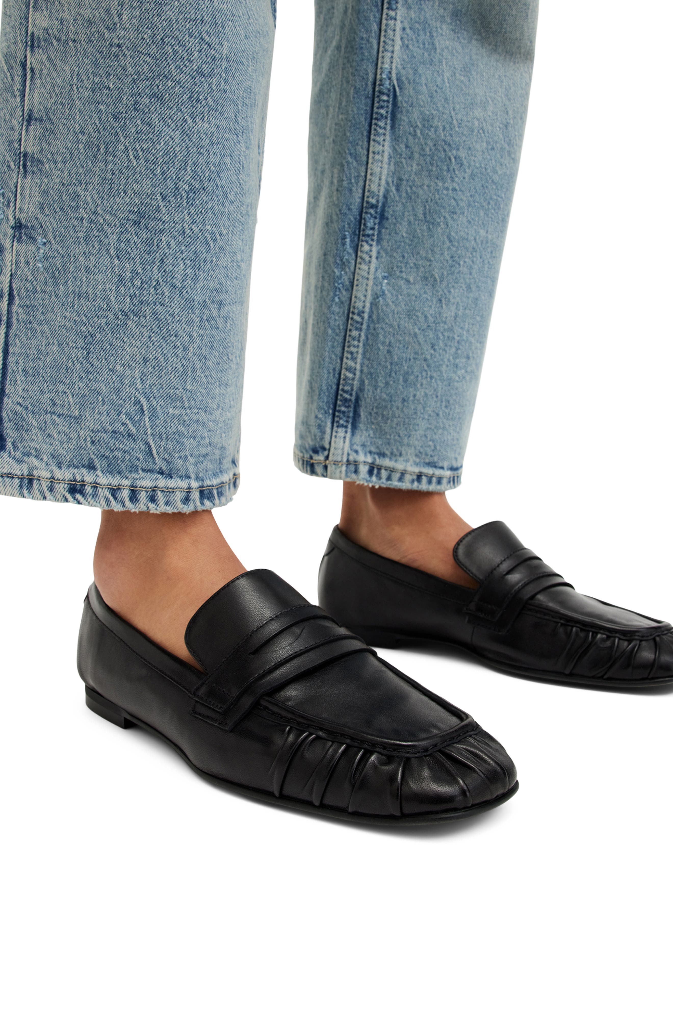 AllSaints Sapphire Penny Loafer, Alternate, color, 