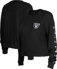 New Era Women's New Era Black Las Vegas Raiders Sport Night Thermal Long Sleeve Cropped T-Shirt