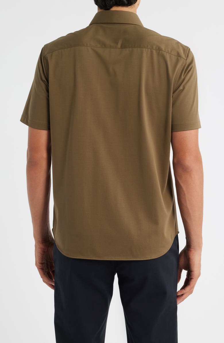Theory Irving Short Sleeve Button-Up Shirt, Alternate, color, Duffle
