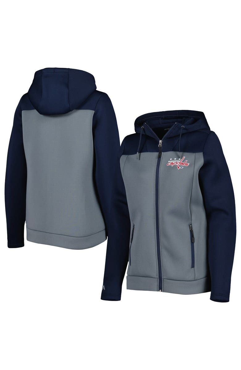ANTIGUA Women's Antigua Navy/Gray Washington Capitals Protect Full-Zip Jacket, Main, color, Navy