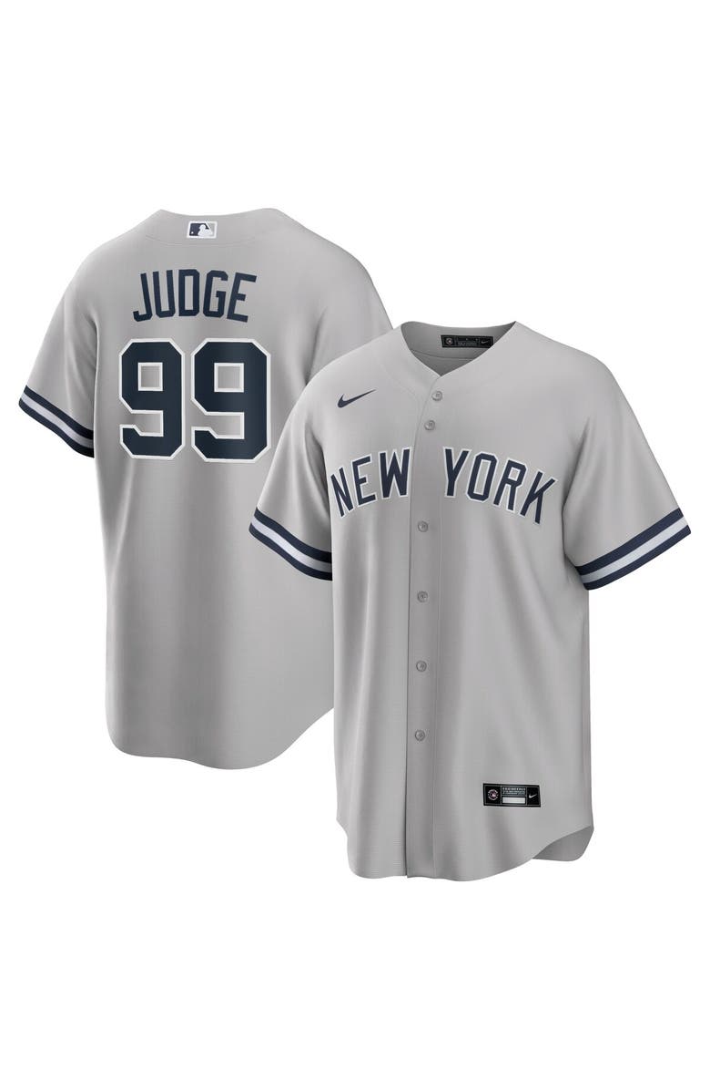 Nike Men's Nike Aaron Judge Gray New York Yankees Big & Tall Road Replica Player Jersey, Main, color, 