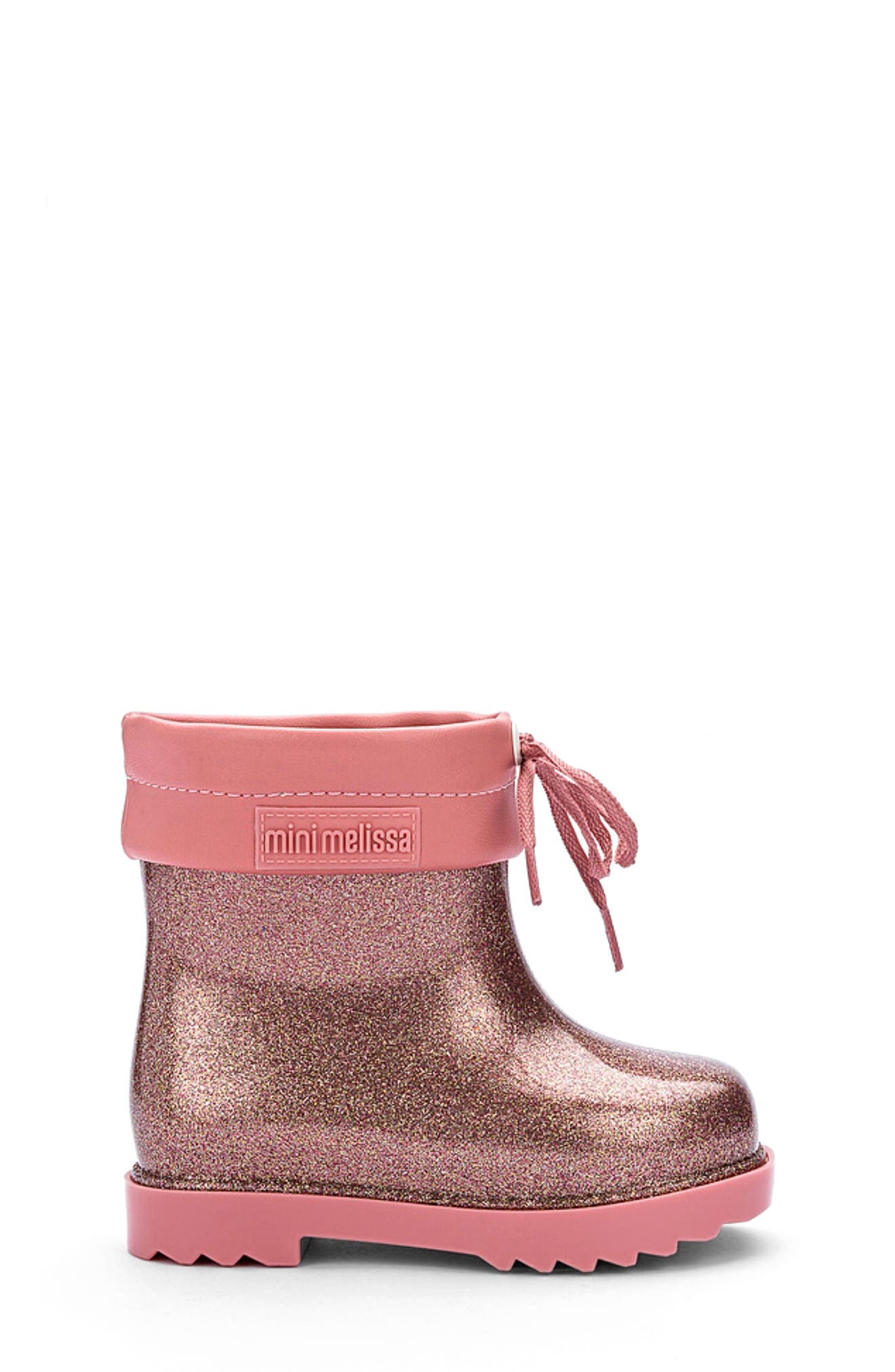 Glitter Water Resistant Rain Bootie, Alternate, color, PINK RAIN