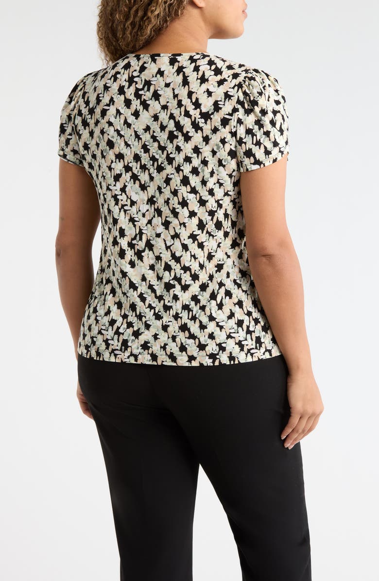 AK ANNE KLEIN Abstract Print Tulip Sleeve Top, Alternate, color,