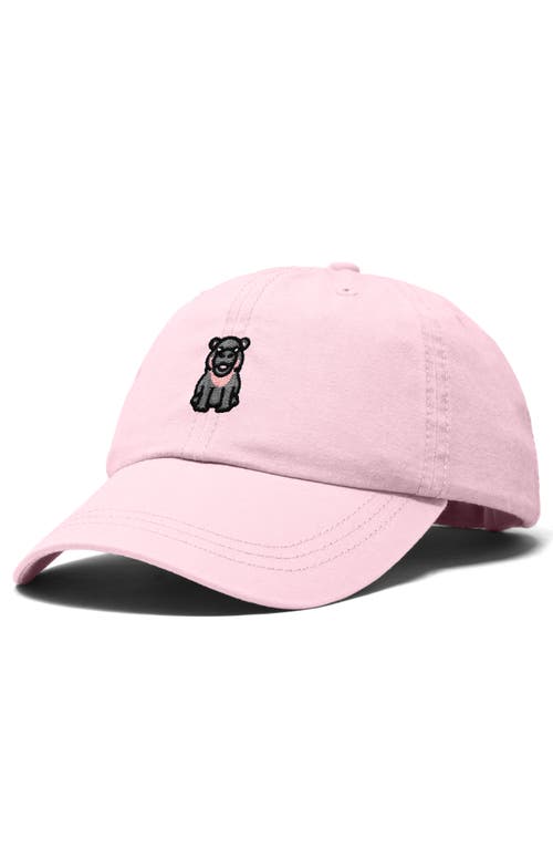 Dalix Hippo Embroidered Adjustable Hat In Washed Pink