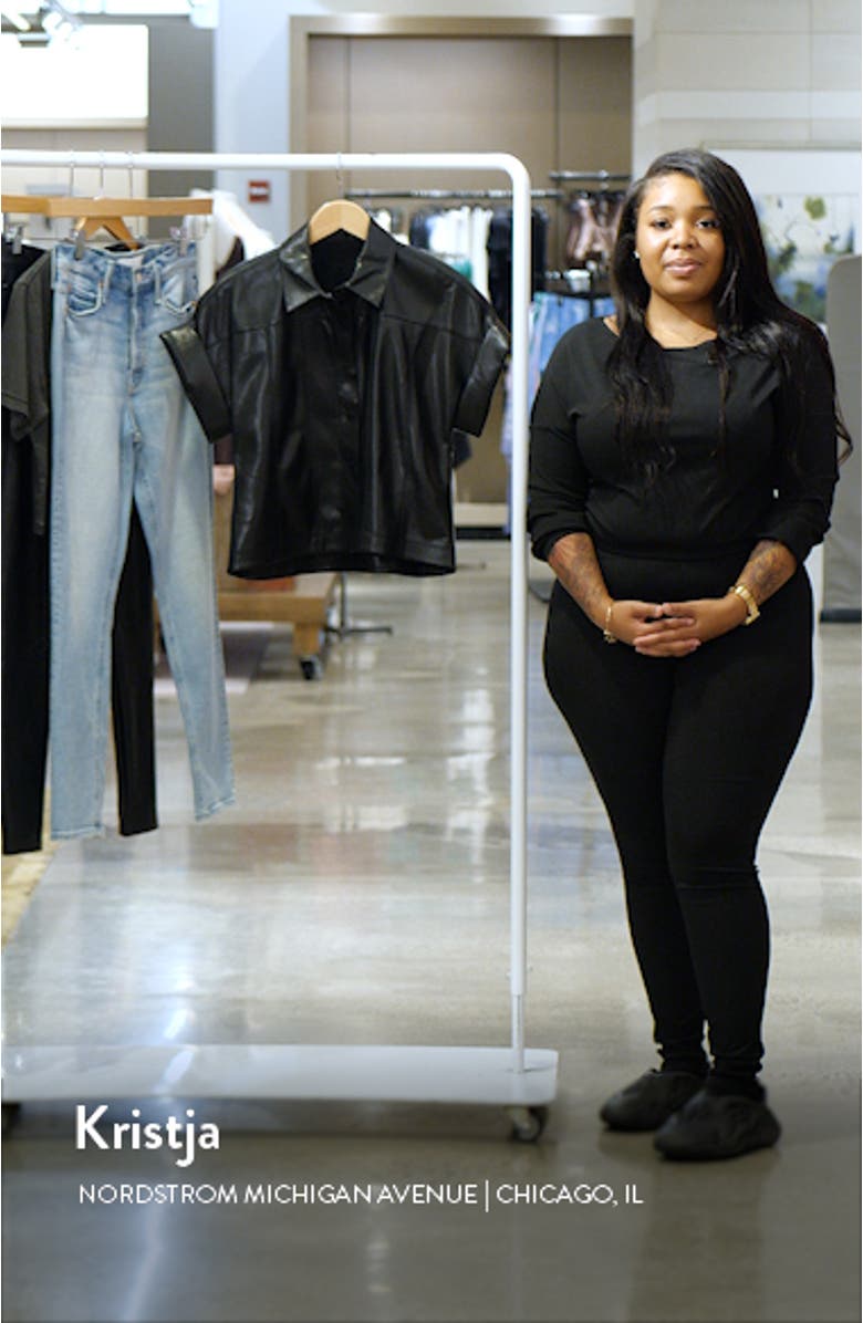 Edyth Faux Leather Snap-Up Shirt, sales video thumbnail