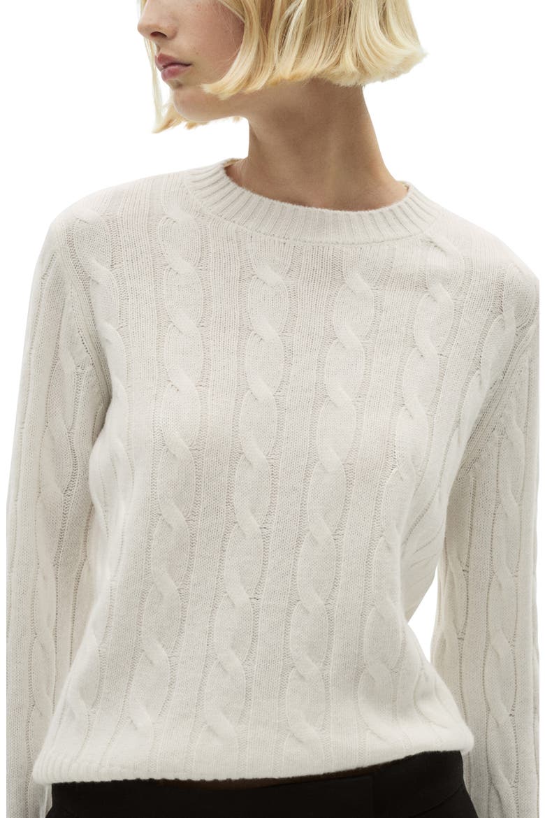 Cable Stitch Wool Sweater, Main, color, ECRU