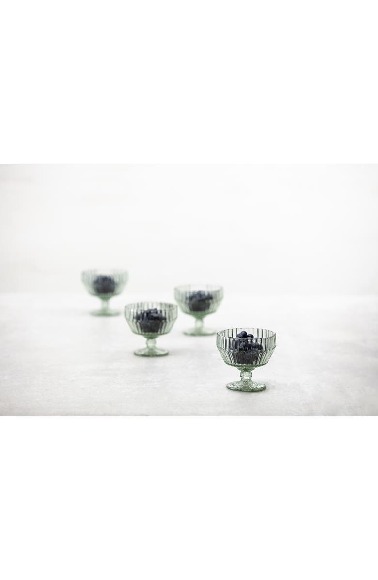 Fortessa Archie Set of 6 Sage Footed Dessert Bowls, Alternate, color,