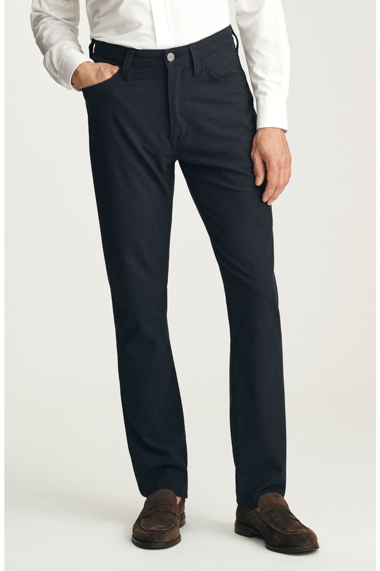 Courage Micro Check Straight Leg Pants, Main, color, DARK NAVY SUPREME PLAID