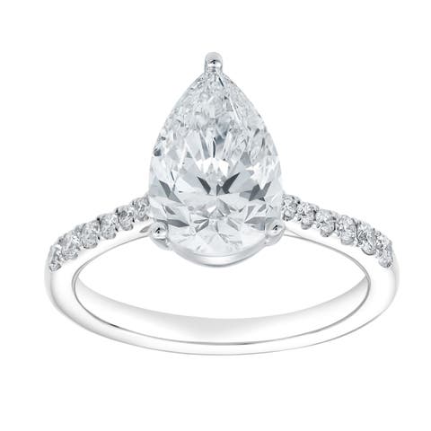 Chloe 14K White Gold Pear Lab Grown Diamond Engagement Ring - 3.25 Ct