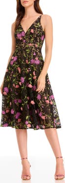 Dress the Population Elisa Floral Fit & Flare Cocktail Dress
