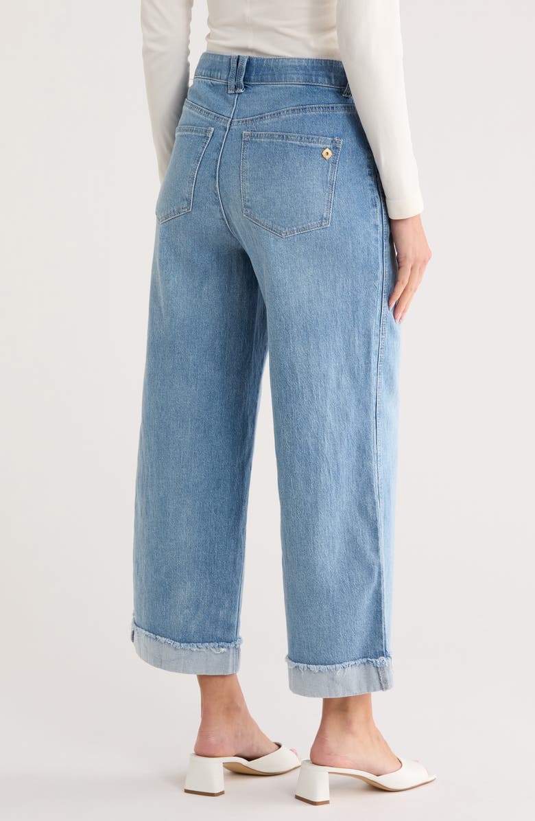 Democracy Sailor Button Cuffed Boyfriend Jeans, Alternate, color, Light Blue