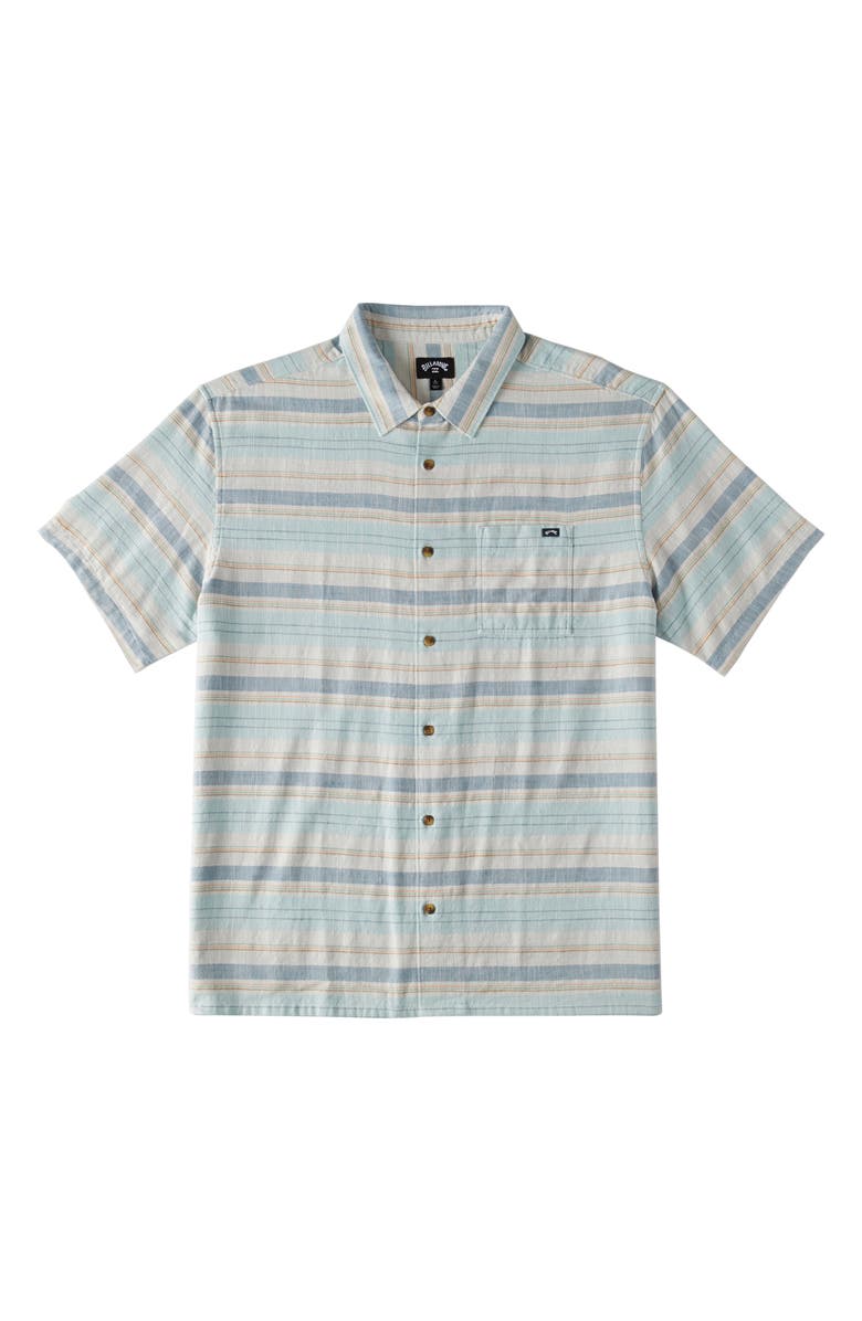 Billabong Kids' All Day Stripe Short Sleeve Button-Up Shirt, Main, color, 