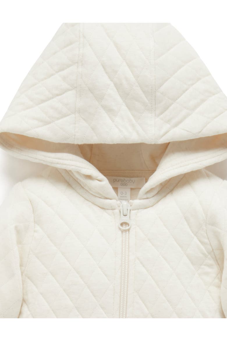 Quilted Hooded Coverall Onsie, Alternate, color, Pale Wheat melange