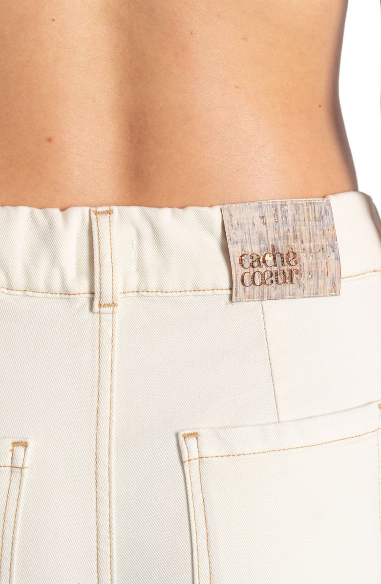 Cache Coeur Jill Crop Maternity Wide Leg Jeans, Alternate, color, Beige