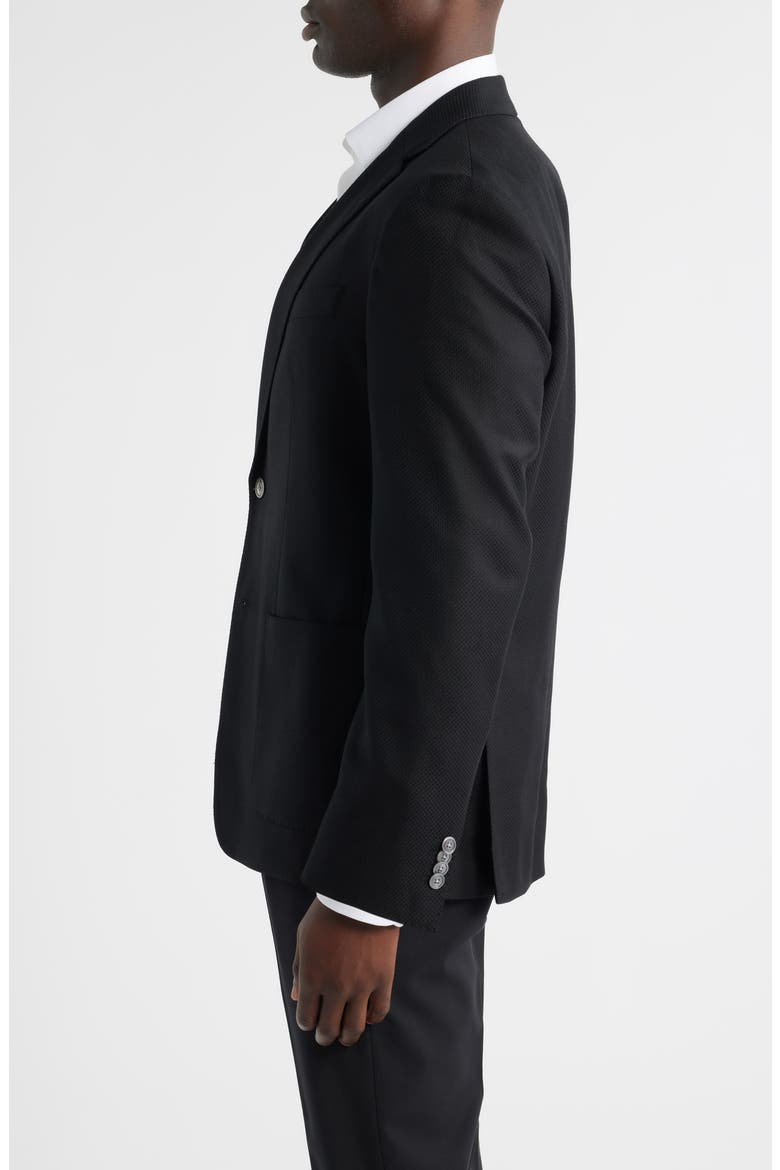 Hutson Slim Fit Textured Black Wool Sport Coat, Alternate, color, BLACK