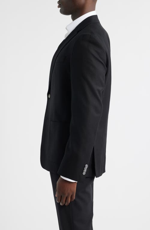 Hugo Boss Boss Hutson Slim Fit Textured Black Wool Sport Coat In Black