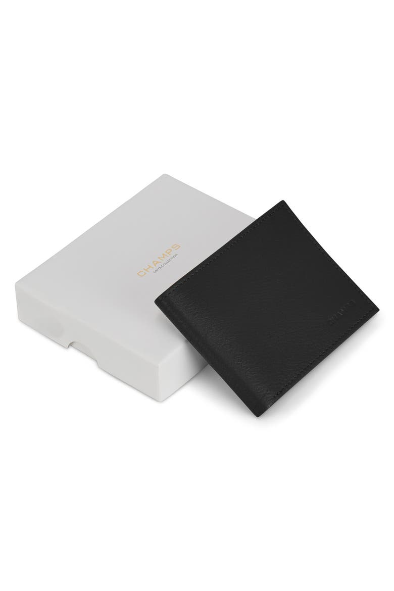 Onyx Leather RFID Bifold Wallet, Alternate, color, BLACK
