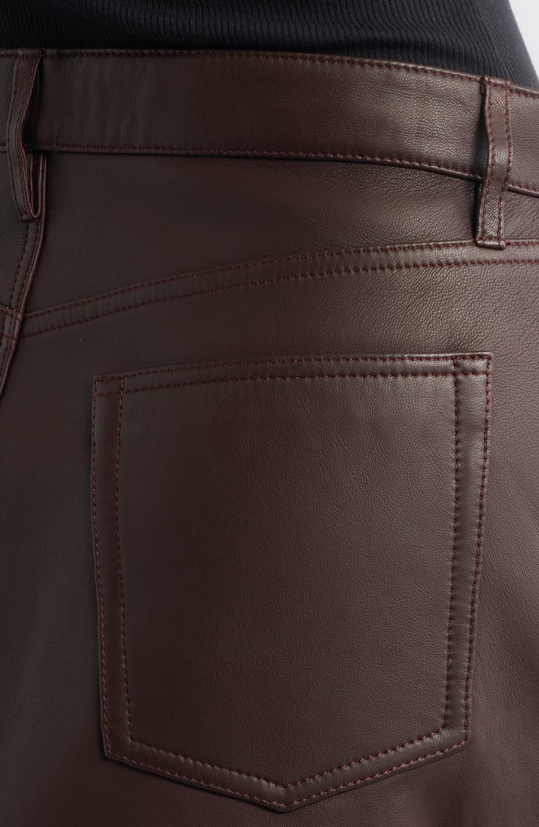 FRAME The Leather Miniskirt, Alternate, color, Dark Brown