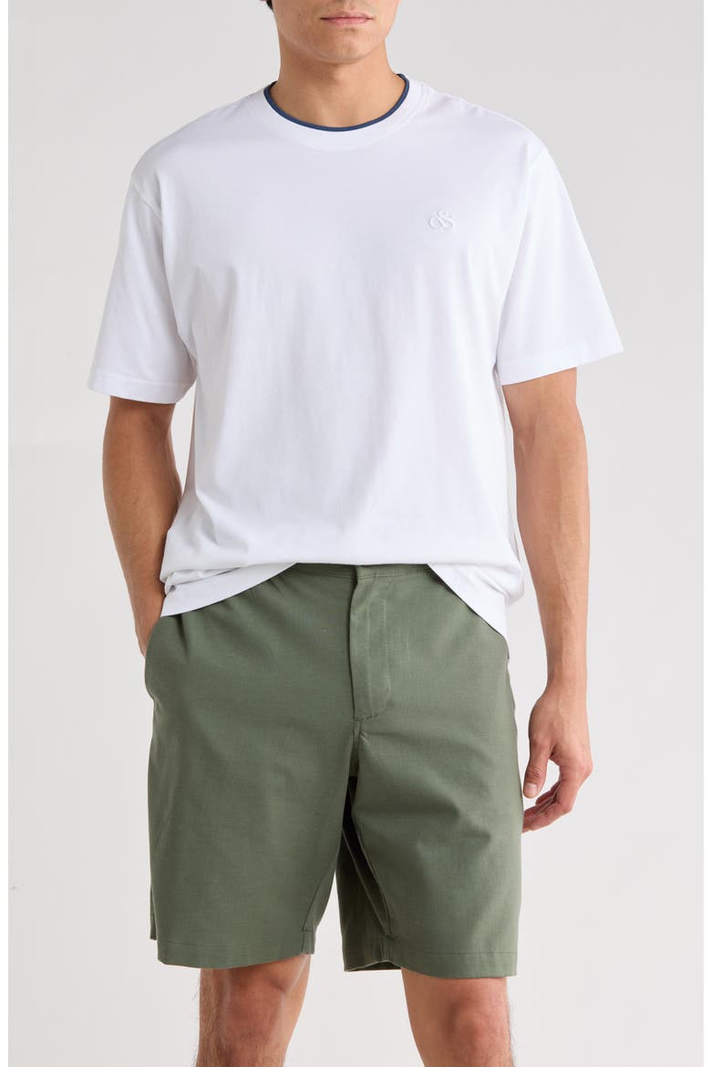 Embroidered T-Shirt, Main, color, BRIGHT WHITE