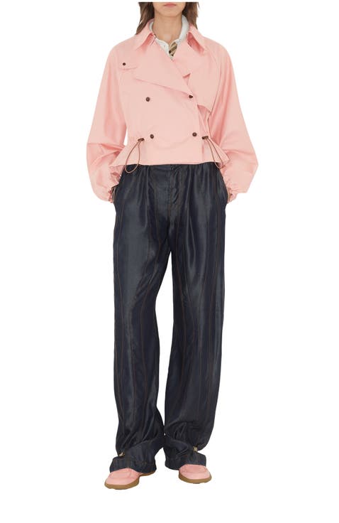 Tropical Gabardine Hooded Trench Jacket