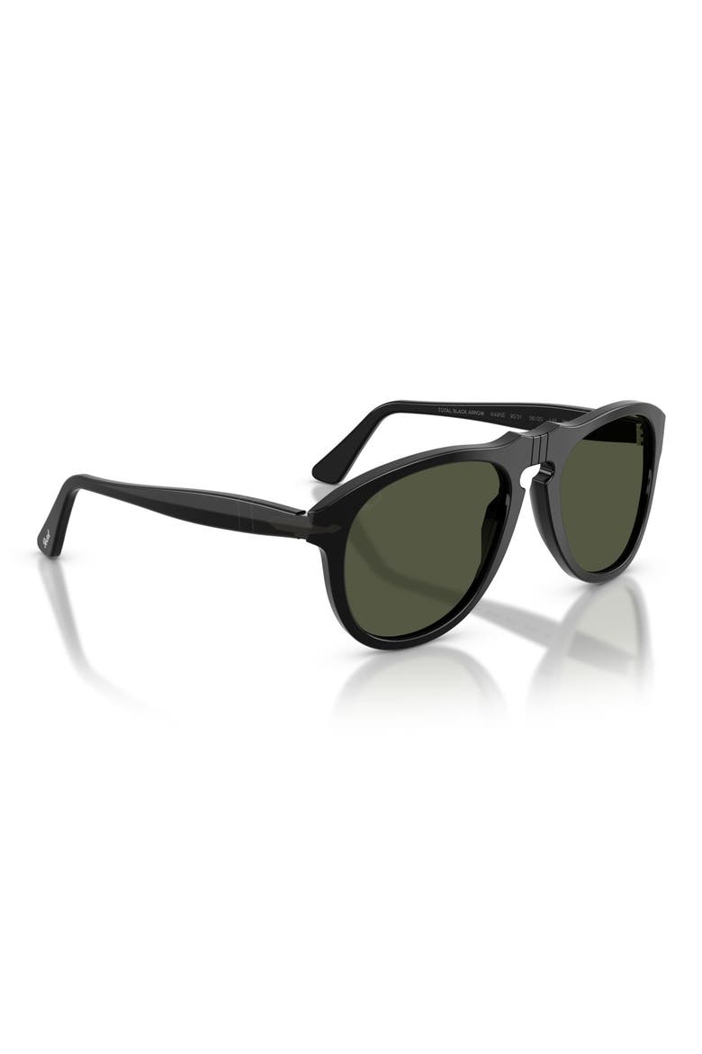 54mm Pilot Sunglasses, Alternate, color, BLACK / GREEN