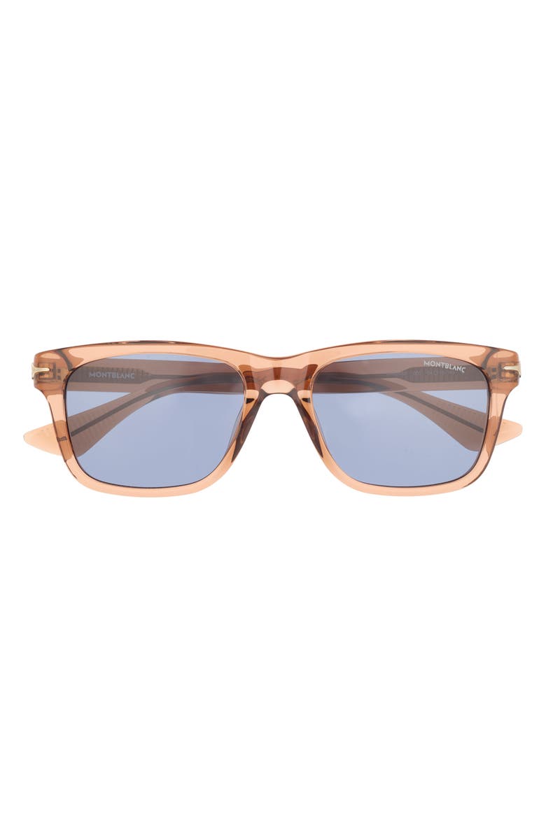 Montblanc 54mm Square Sunglasses, Main, color, Brown Brown Blue