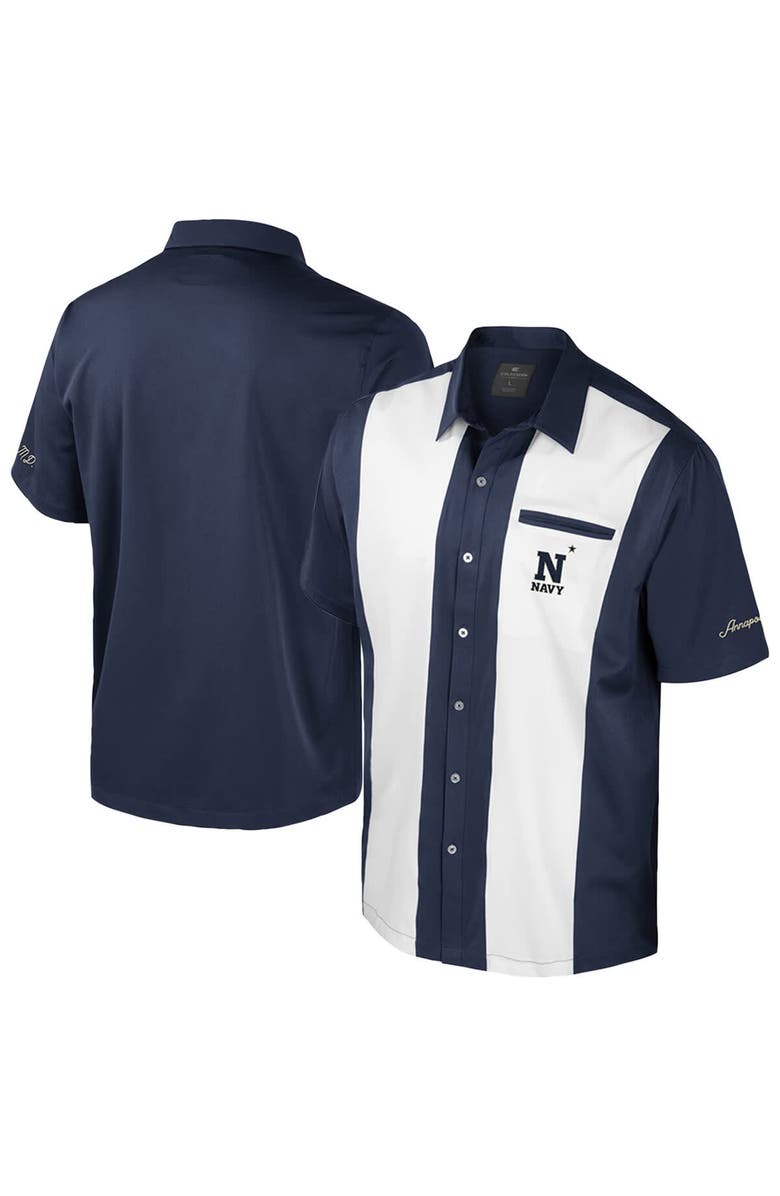 COLOSSEUM Men's Colosseum Navy Navy Midshipmen Strike Bowling Button-Up Shirt, Main, color, Navy