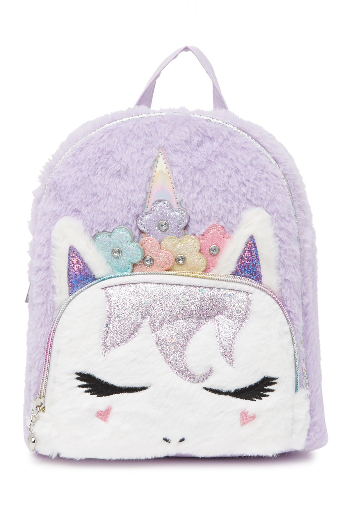 OMG Accessories Miss Gwen Unicorn Faux Fur Backpack, Main, color, 
