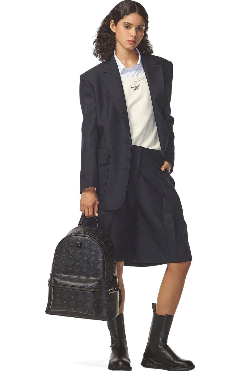 MCM Stark Side Studs Backpack in Visetos, Main, color, Black