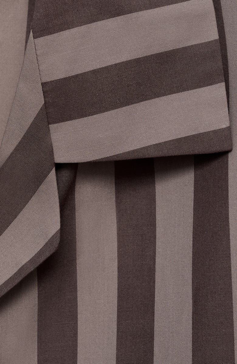 MANGO Stripe Cotton Pajama Top, Alternate, color, Brown