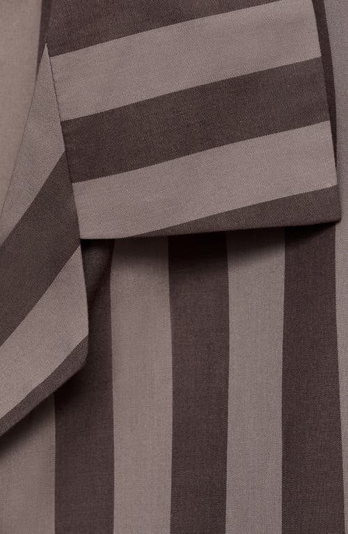 Mango Stripe Cotton Pajama Top In Brown