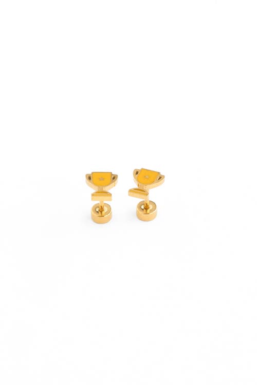 Pip Pop Trophy Stud Earrings In Gold
