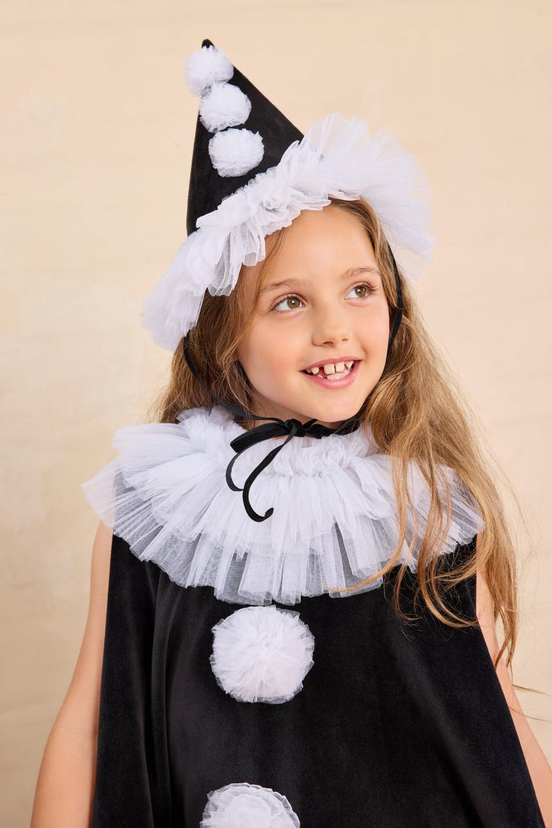 Pierrot Clown Hat for Kids, Alternate, color, Black