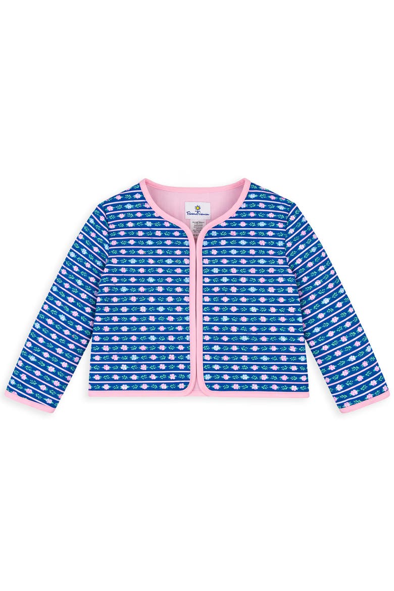 Floral Print Quilted Jacket, Main, color, Navy Multi Floral