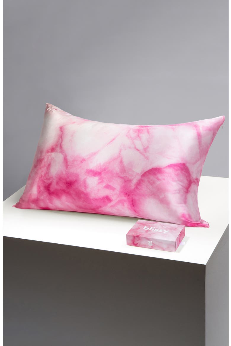 Mulberry Silk Pillowcase, Alternate, color, PINK TIE DYE