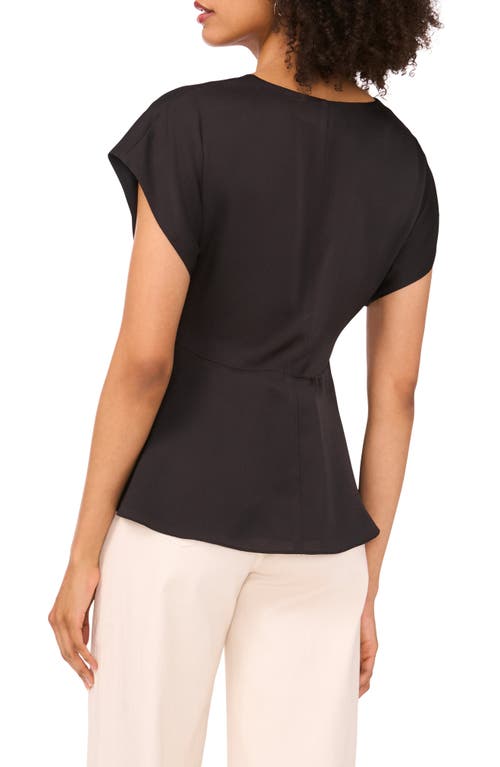1.state Front Knot Peplum T-shirt In Black