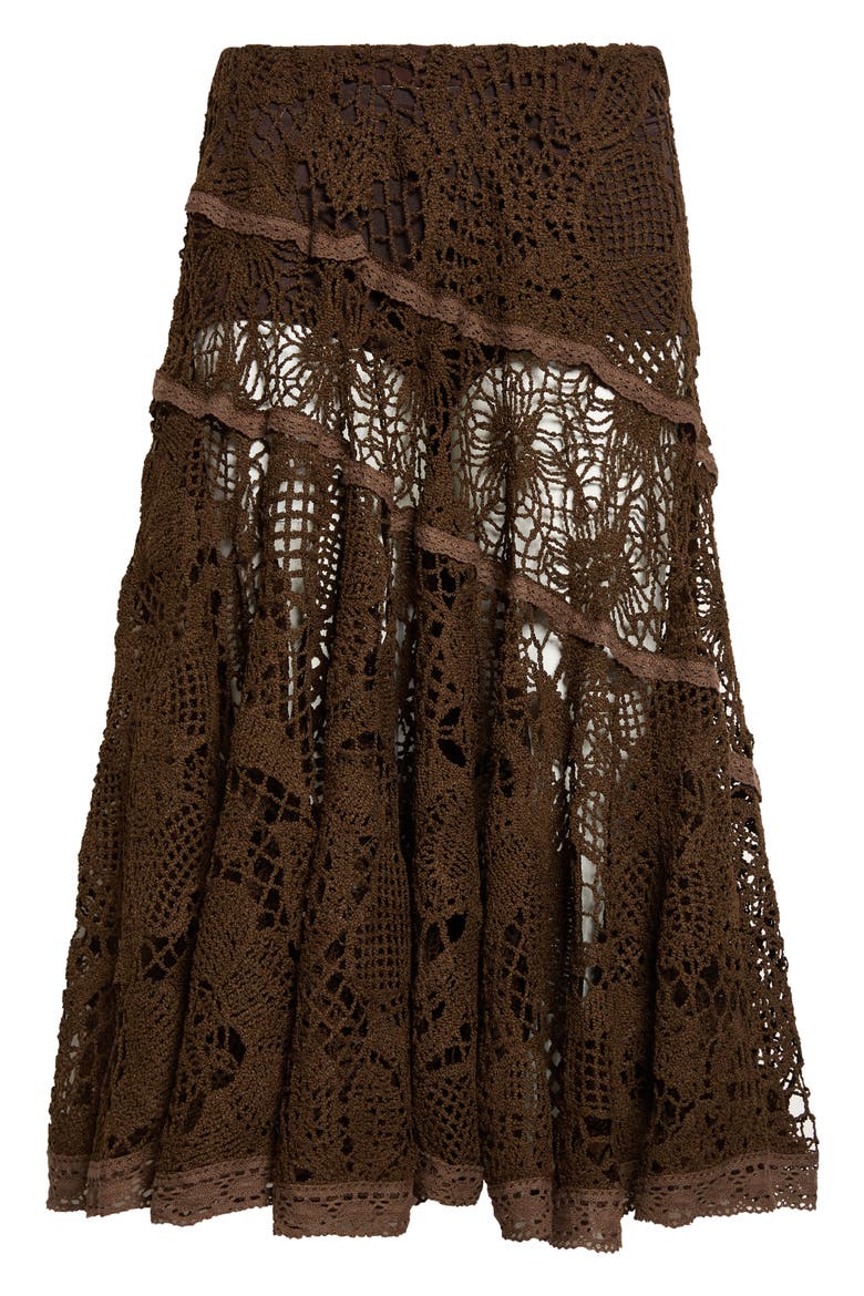 Yuka Lace Skirt, Alternate, color, BROWN