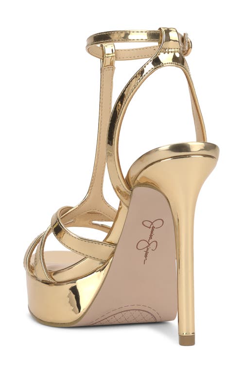 Jessica Simpson Sippete T-strap Platform Sandal In Gold