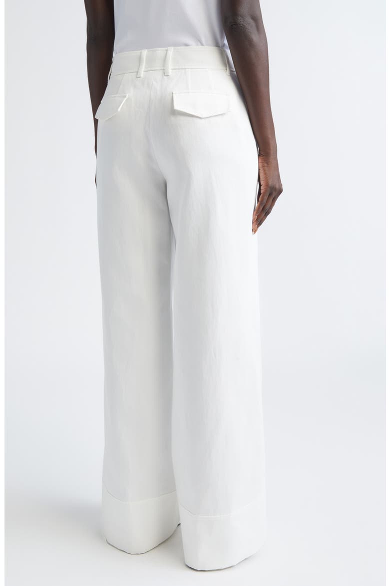 Charles Cotton & Linen Wide Leg Pants, Alternate, color, WHITE