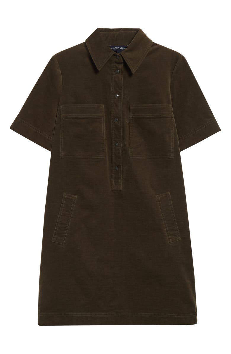 Veronica Beard Koulis Corduroy Shirtdress, Alternate, color, Cypress