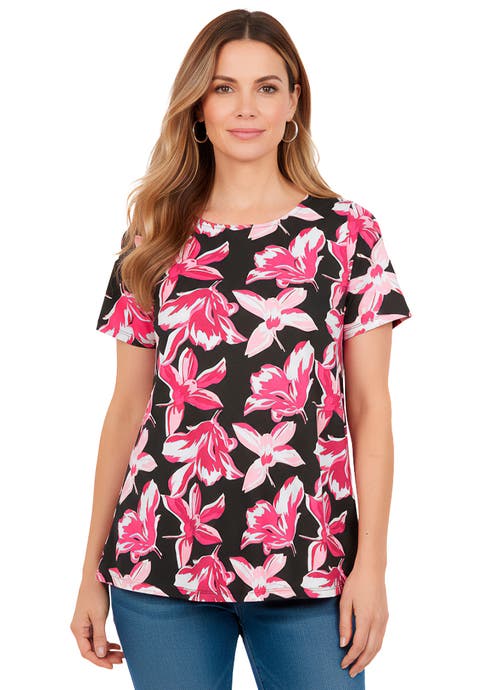 Plus Size Ultimate Cotton Crewneck Short Sleeve Swing Tee (Plus)