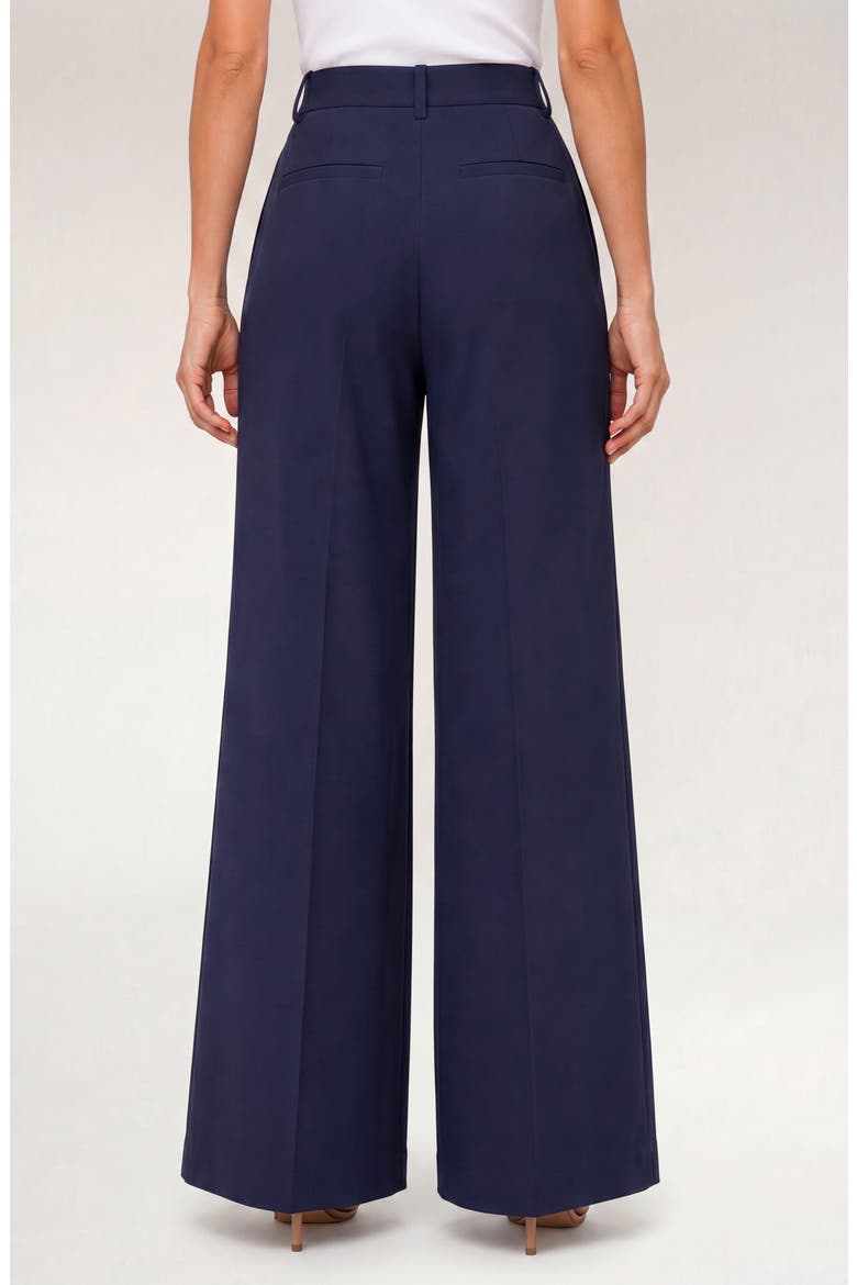 High Waist Pleated Wide Leg Ankle Pants, Alternate, color, CADET BLUE