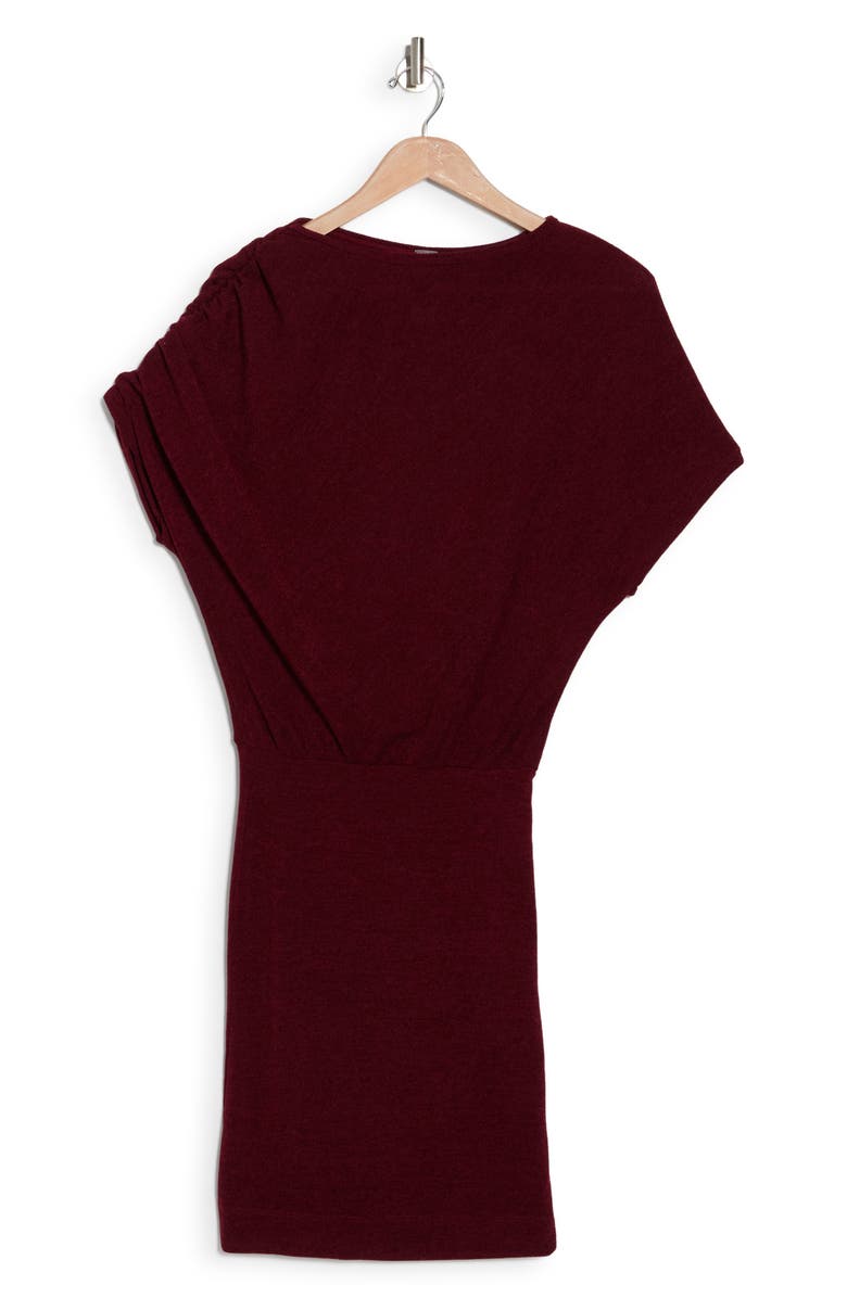 GO COUTURE Short Sleeve Sweater Dress, Alternate, color, Burgundy
