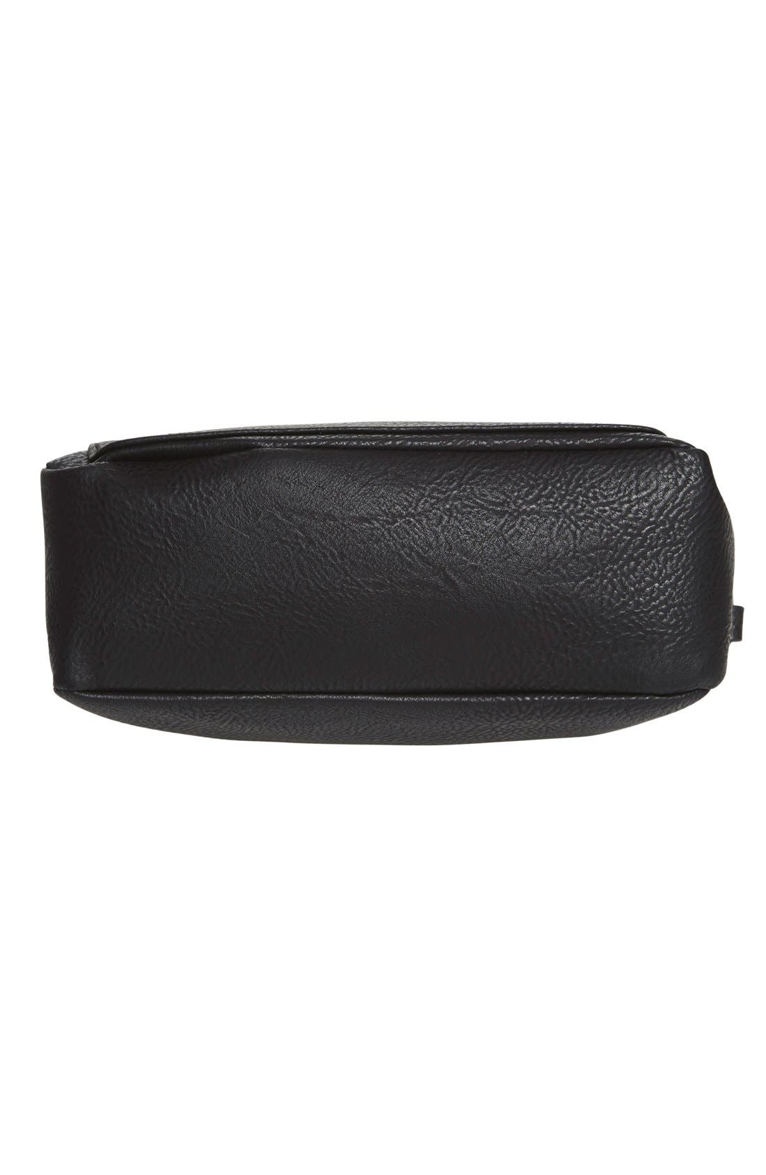 Zip Flap Faux Leather Crossbody Bag, Alternate, color, BLACK