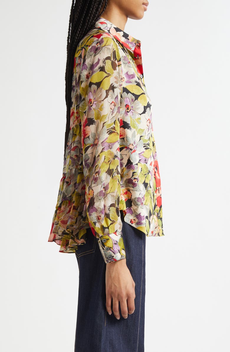 Canyon Bloom Print Tiered Ruffle Shirt