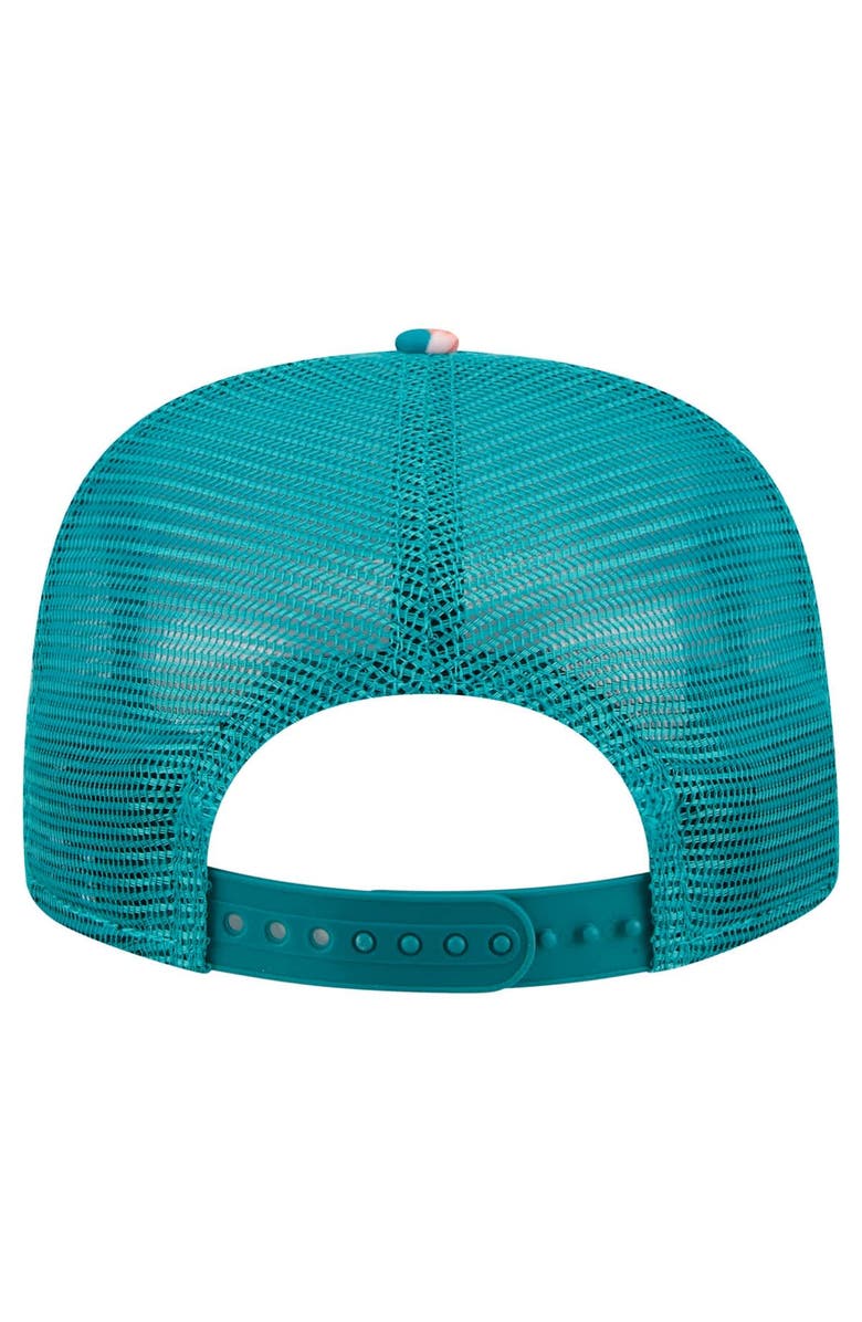 New Era Men's New Era Aqua Miami Dolphins Adventure Pattern Golfer Snapback Hat, Alternate, color, 