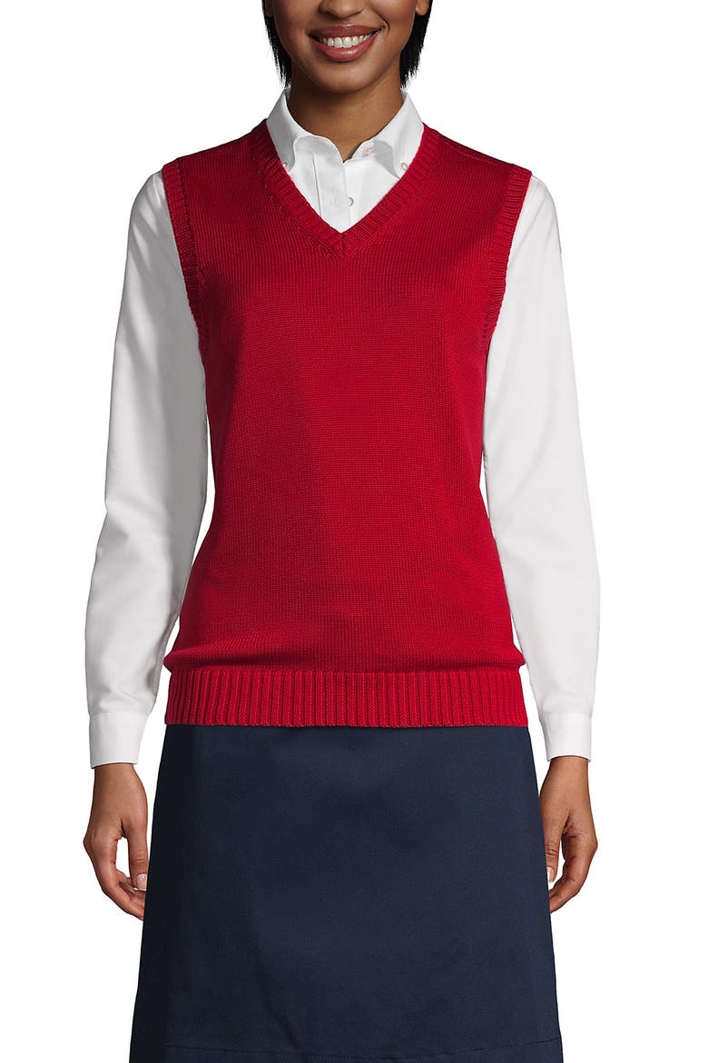 School Uniform  Cotton Modal Sweater Vest, Main, color, Red